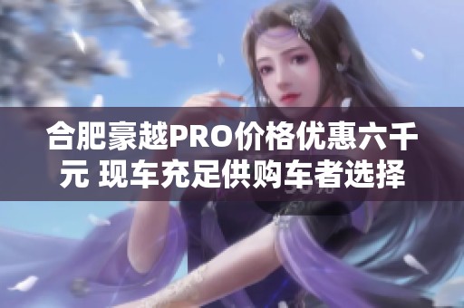 合肥豪越PRO价格优惠六千元 现车充足供购车者选择