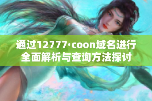 通过12777·coon域名进行全面解析与查询方法探讨