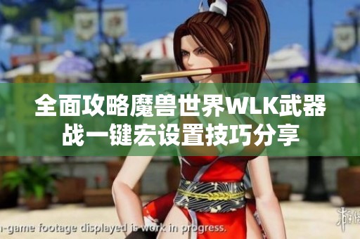 全面攻略魔兽世界WLK武器战一键宏设置技巧分享