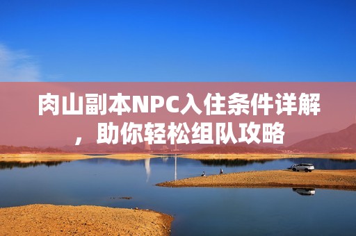 肉山副本NPC入住条件详解，助你轻松组队攻略