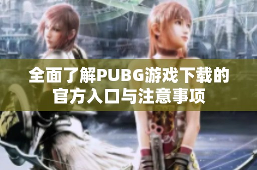 全面了解PUBG游戏下载的官方入口与注意事项