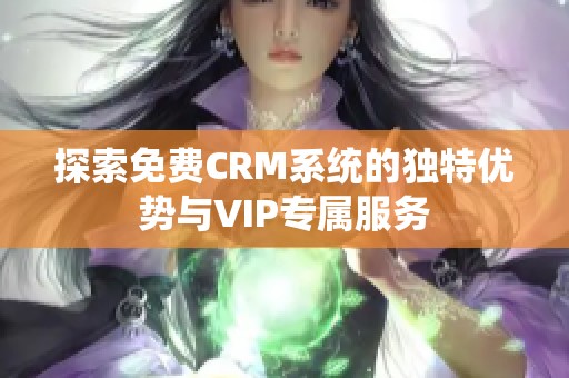 探索免费CRM系统的独特优势与VIP专属服务