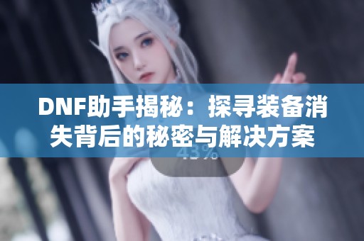 DNF助手揭秘：探寻装备消失背后的秘密与解决方案