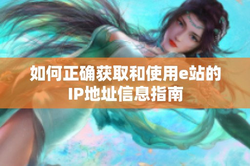 如何正确获取和使用e站的IP地址信息指南