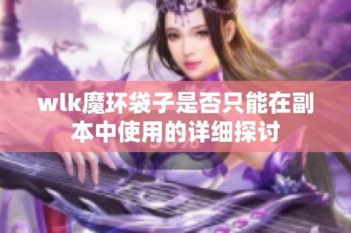 wlk魔环袋子是否只能在副本中使用的详细探讨