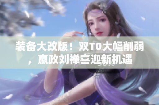 装备大改版！双T0大幅削弱，嬴政刘禅喜迎新机遇