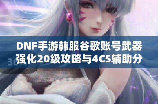 DNF手游韩服谷歌账号武器强化20级攻略与4C5辅助分析