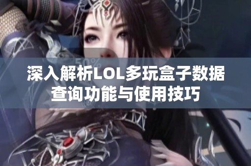 深入解析LOL多玩盒子数据查询功能与使用技巧