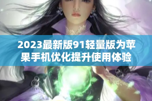 2023最新版91轻量版为苹果手机优化提升使用体验