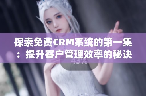 探索免费CRM系统的第一集：提升客户管理效率的秘诀