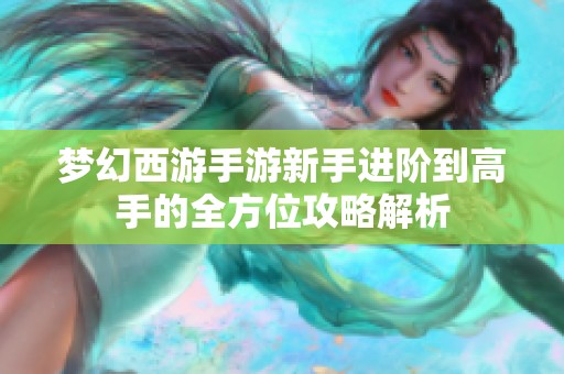 梦幻西游手游新手进阶到高手的全方位攻略解析