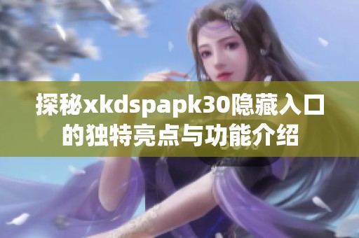 探秘xkdspapk30隐藏入口的独特亮点与功能介绍