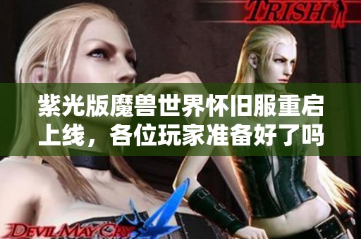 紫光版魔兽世界怀旧服重启上线，各位玩家准备好了吗