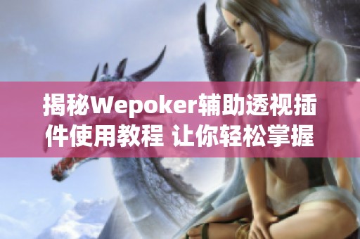 揭秘Wepoker辅助透视插件使用教程 让你轻松掌握游戏作弊技巧