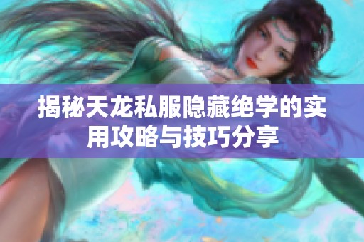 揭秘天龙私服隐藏绝学的实用攻略与技巧分享