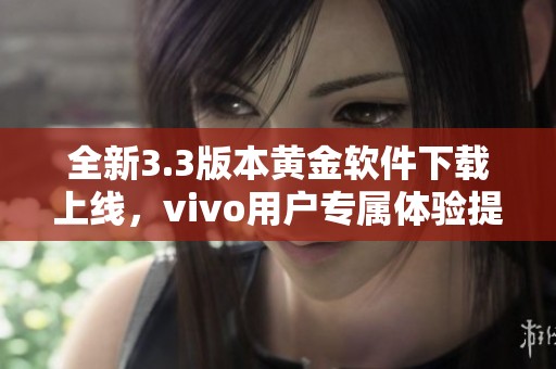 全新3.3版本黄金软件下载上线，vivo用户专属体验提升