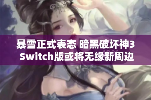 暴雪正式表态 暗黑破坏神3 Switch版或将无缘新周边发布